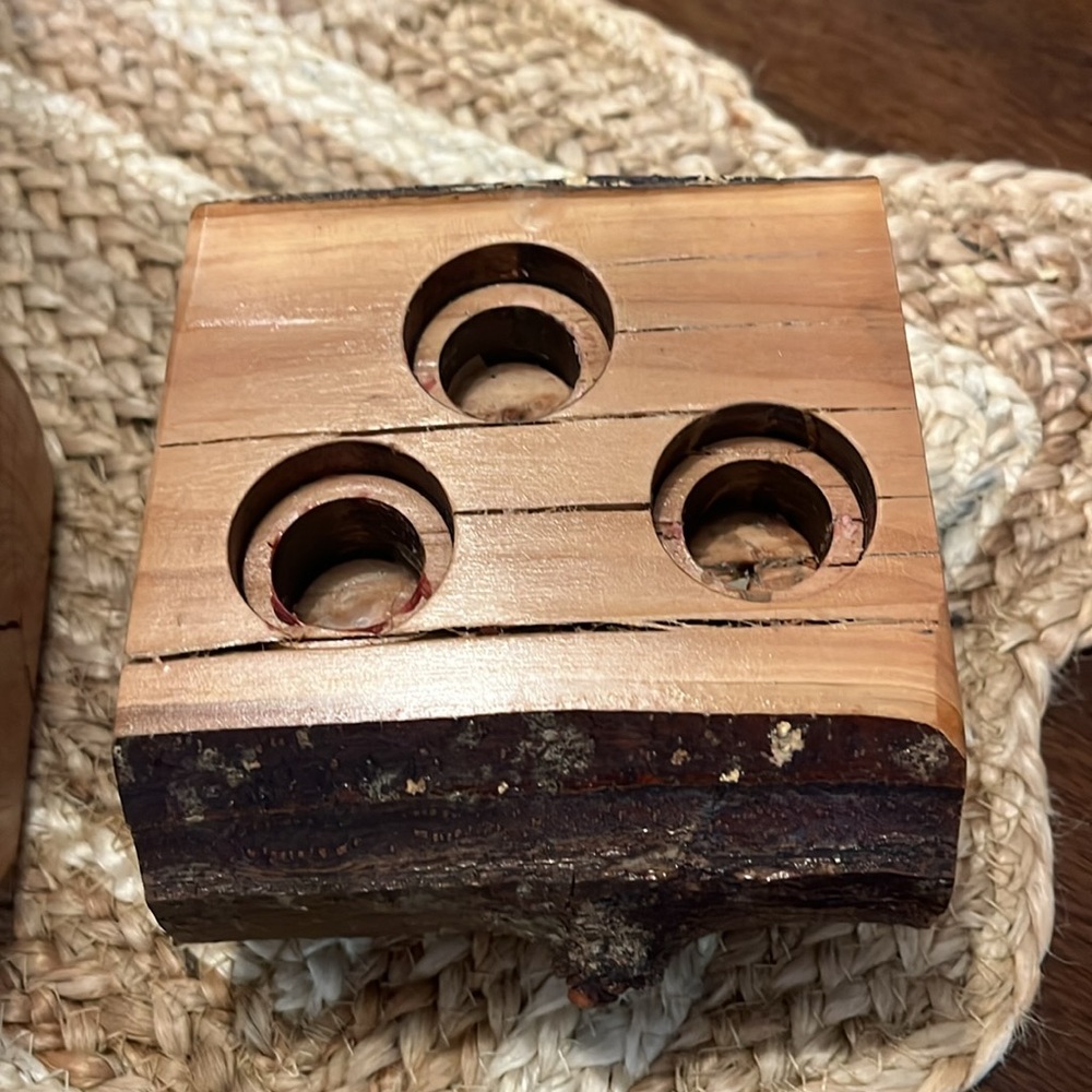 Rustic Wooden Candle Holders - Picture 3 of 3